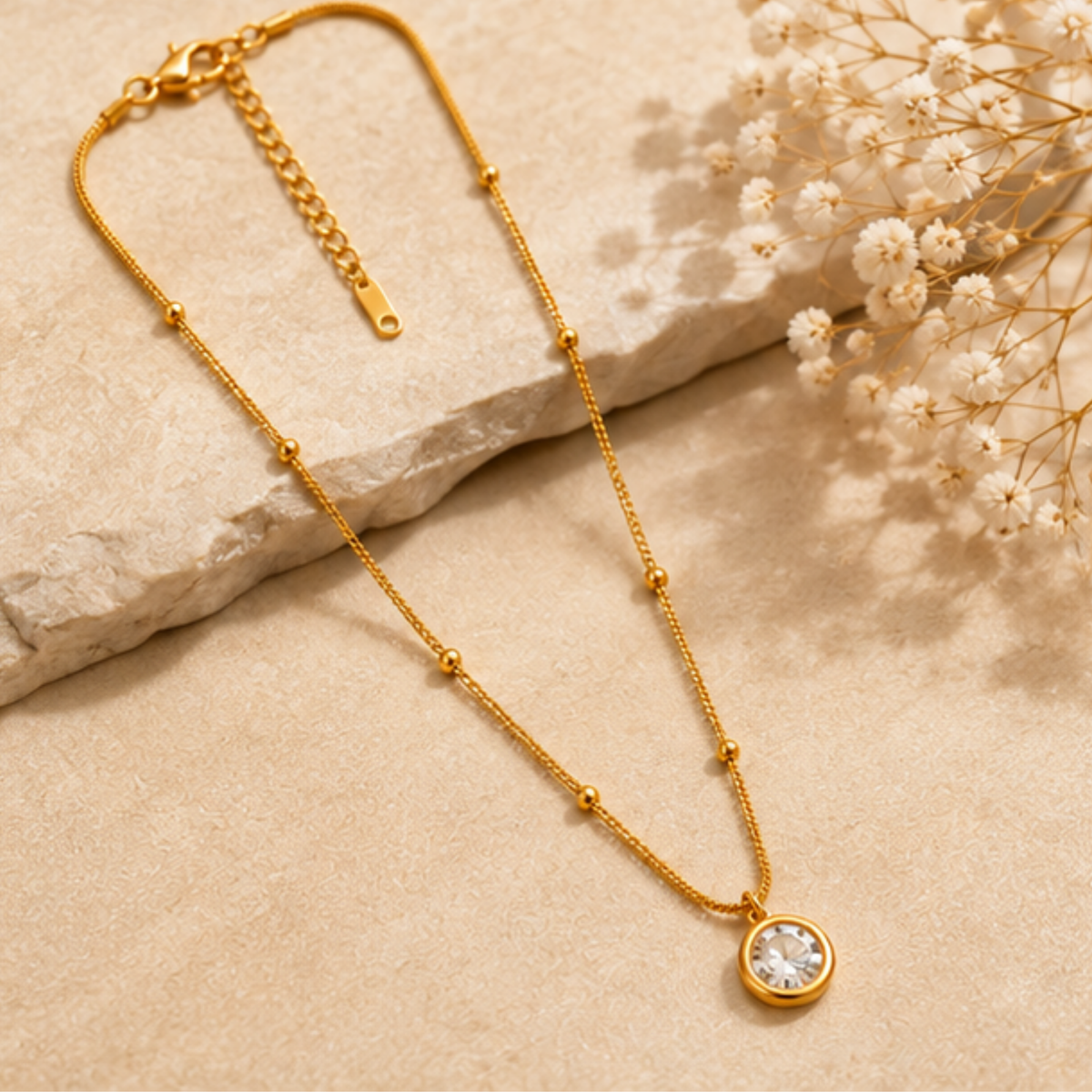 Delicate Gold-Tone Pendant Necklace for Everyday Elegance