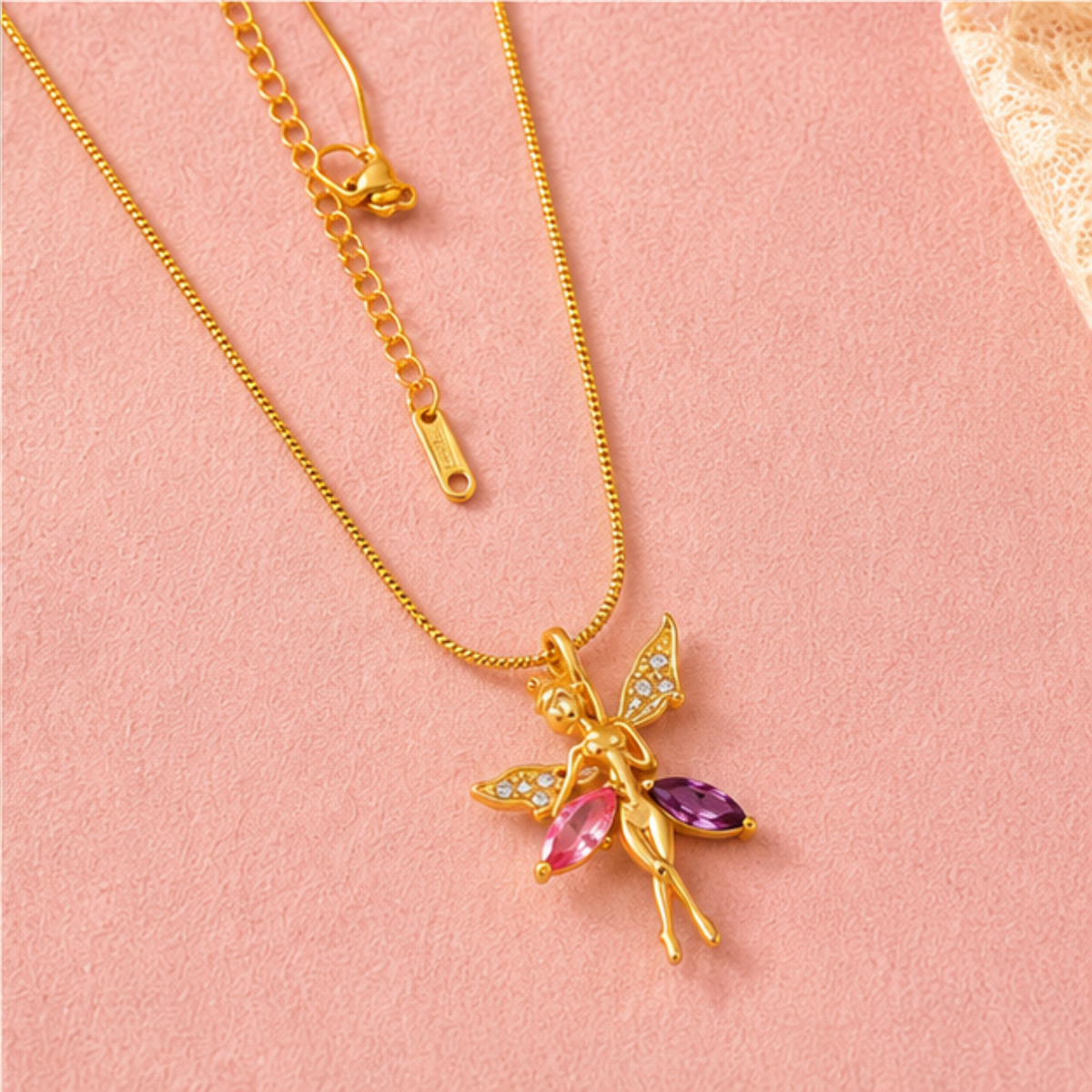 Multicolor Floral Gold-Tone Pendant Necklace for Women