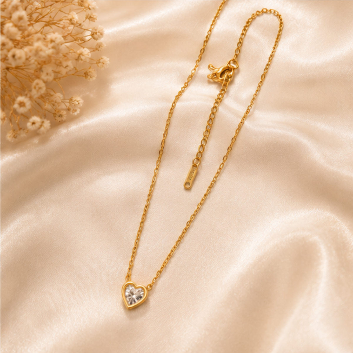 Gold-Tone Heart Pendant Layered Long Necklace