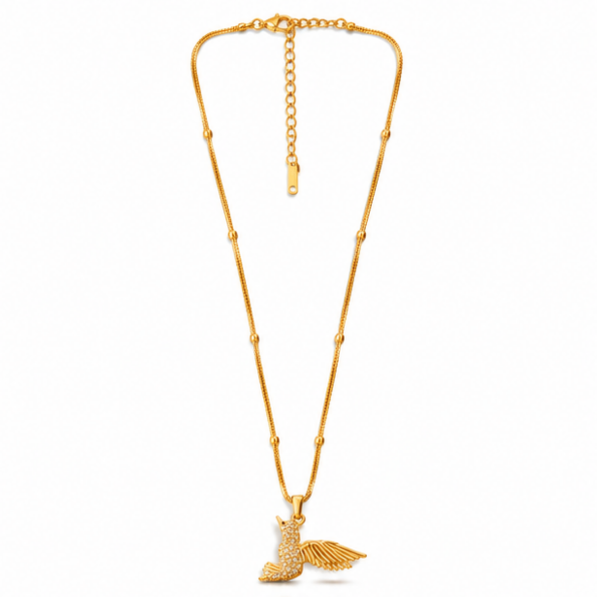Gold Winged Angel Pendant Necklace for Everyday Elegance