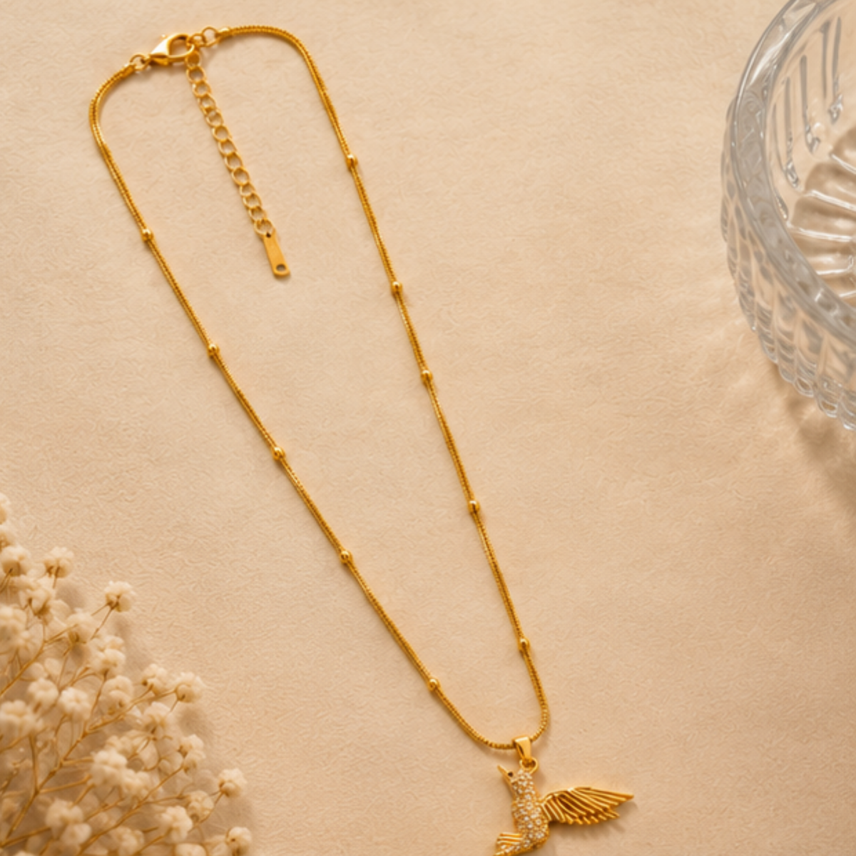 Gold Winged Angel Pendant Necklace for Everyday Elegance