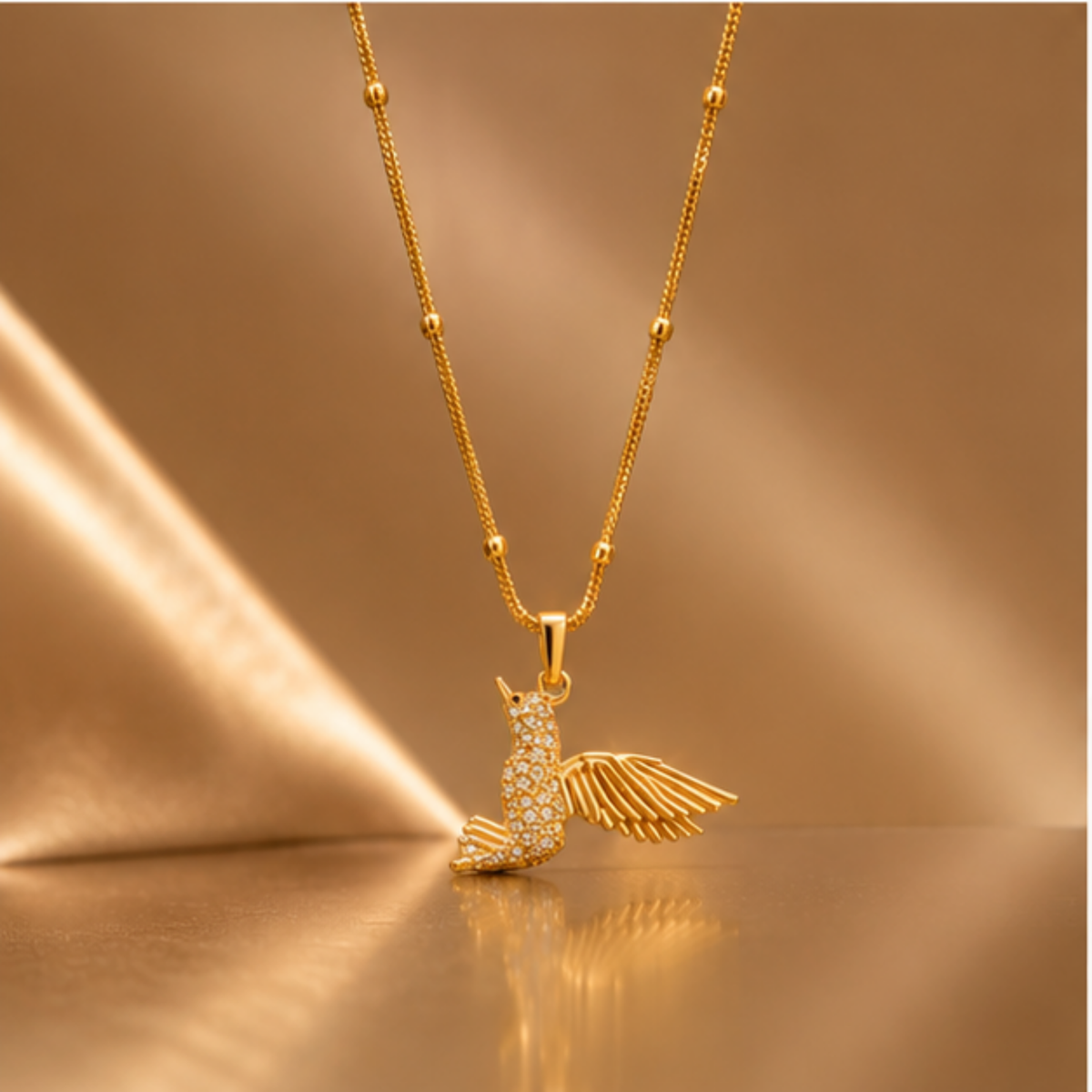 Gold Winged Angel Pendant Necklace for Everyday Elegance