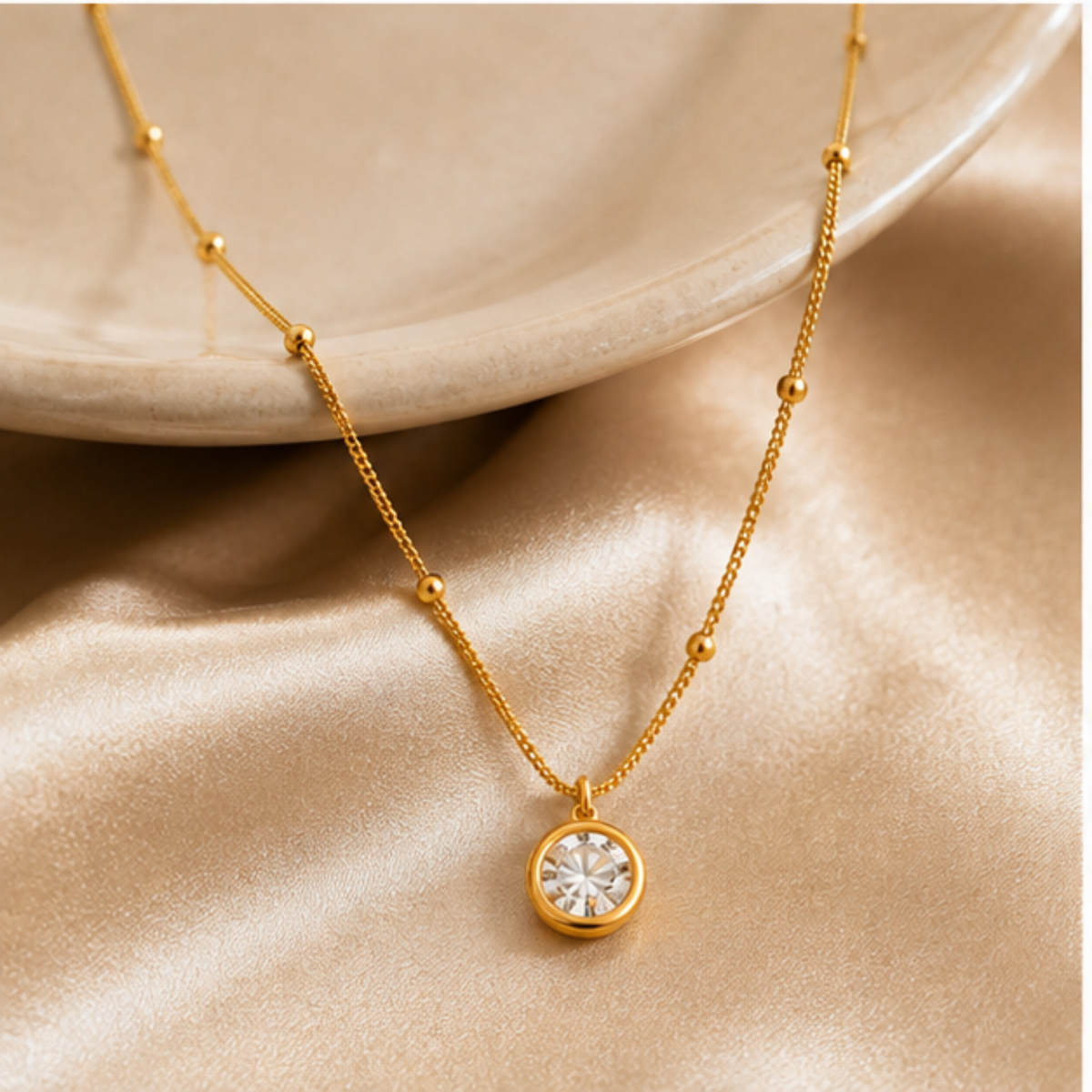 Delicate Gold-Tone Pendant Necklace for Everyday Elegance