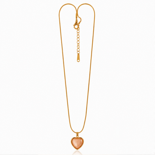 Delicate Gold-Tone Heart Pendant Necklace for Everyday Elegance