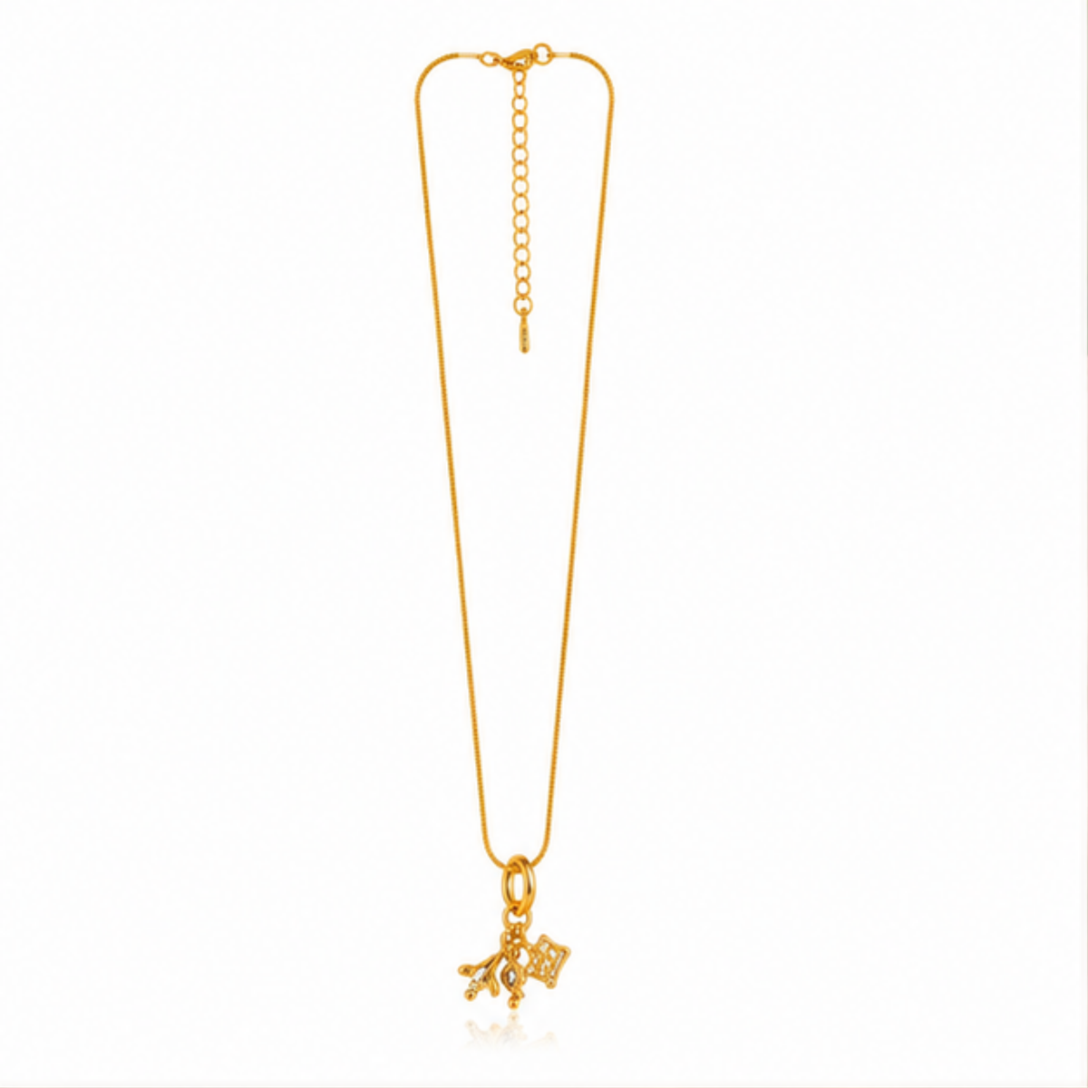 Elegant Gold-Tone Floral Pendant Necklace for Women
