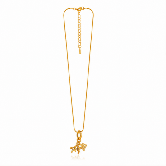 Elegant Gold-Tone Floral Pendant Necklace for Women