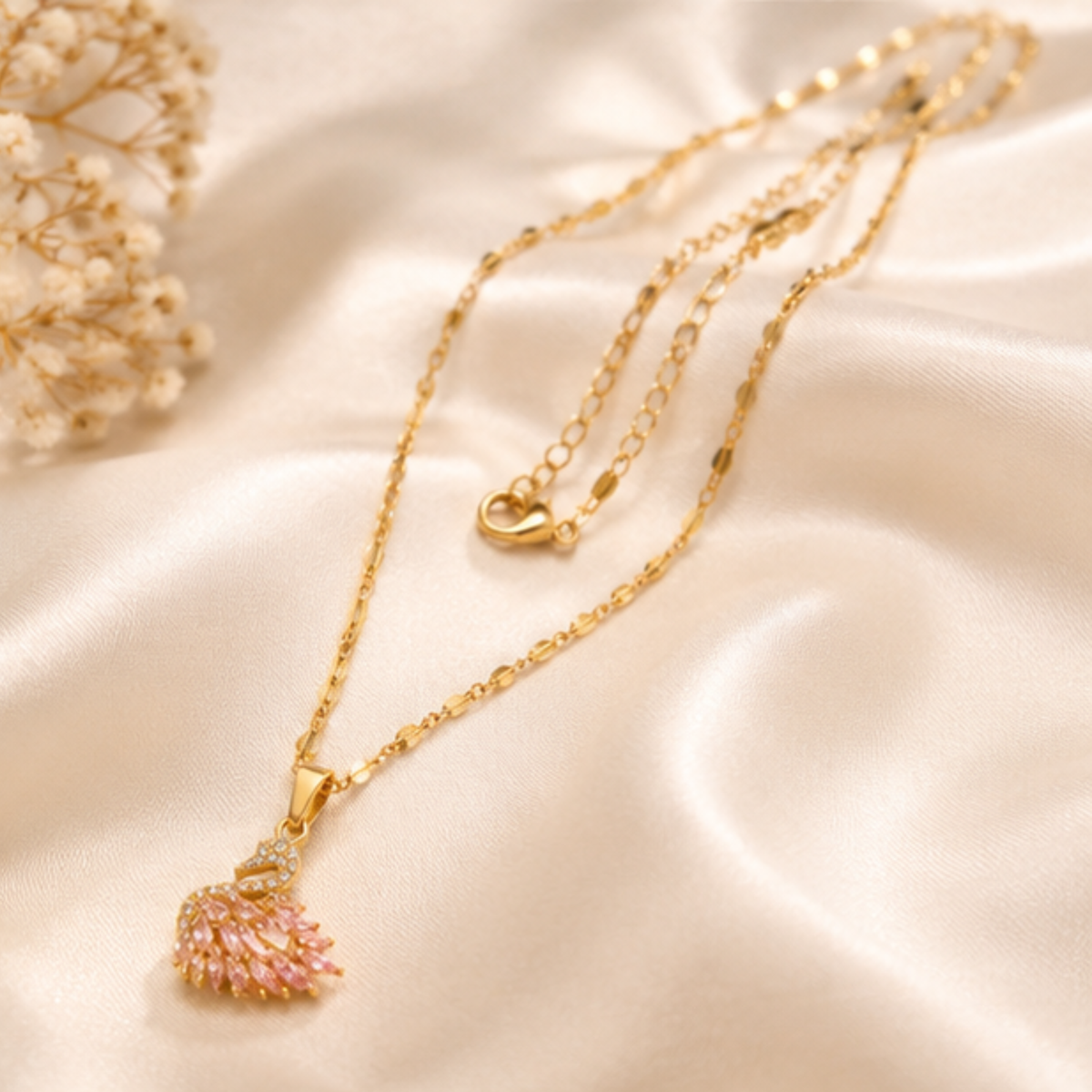Gold-Tone Floral Pendant Statement Necklace