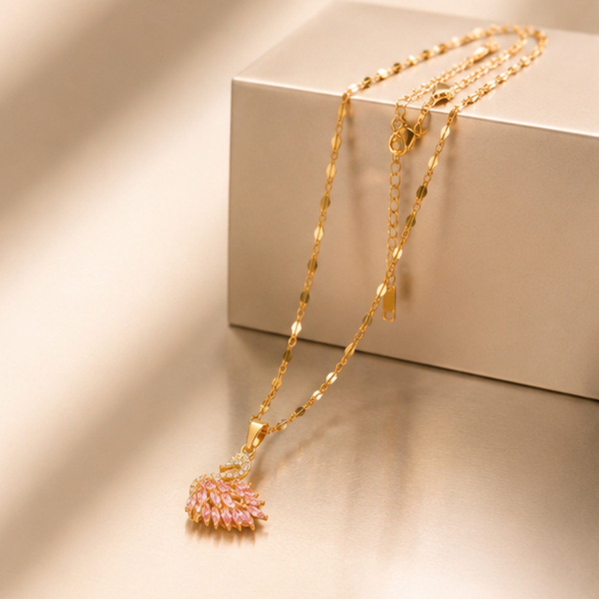 Gold-Tone Floral Pendant Statement Necklace
