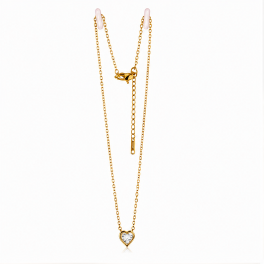 Gold-Tone Heart Pendant Layered Long Necklace