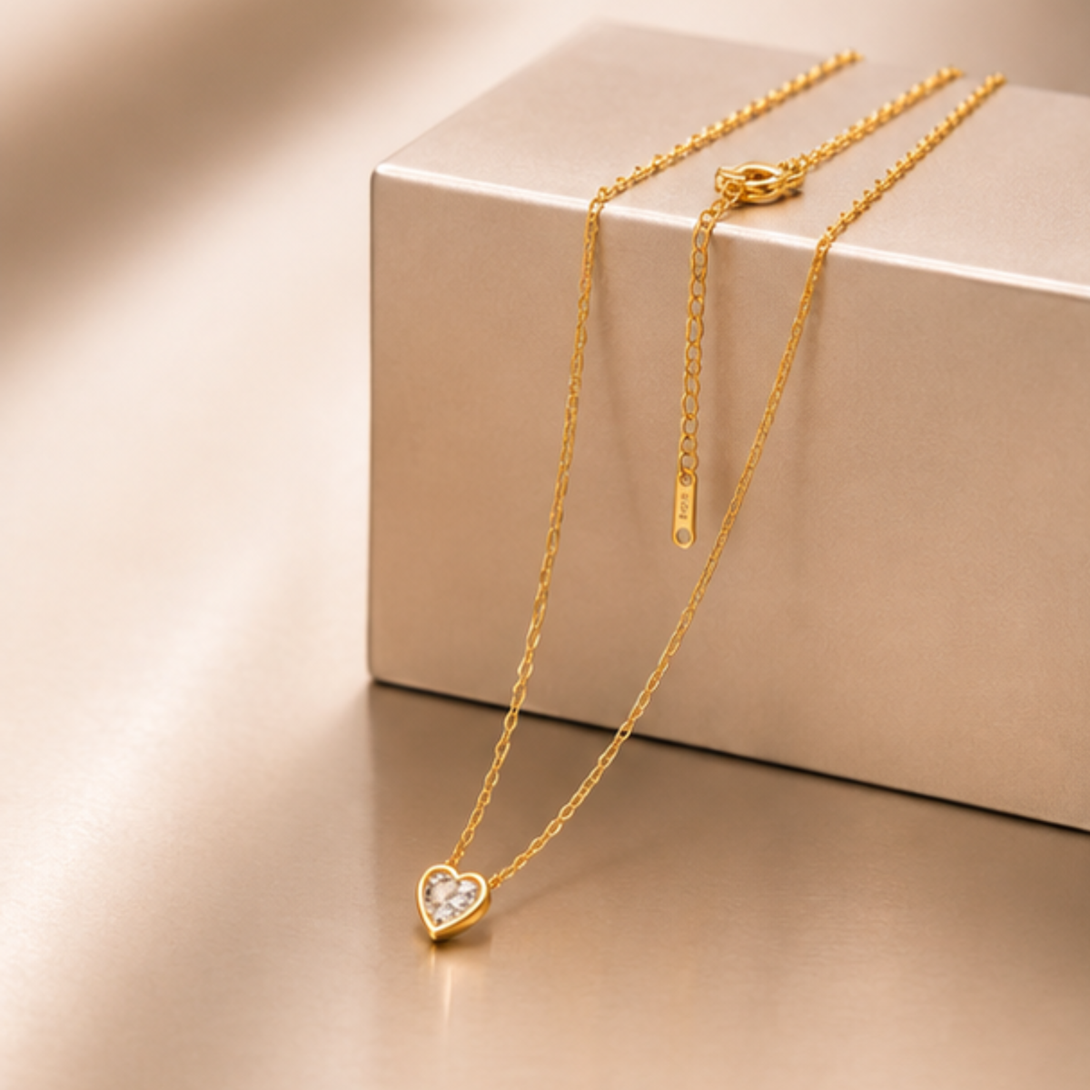 Gold-Tone Heart Pendant Layered Long Necklace