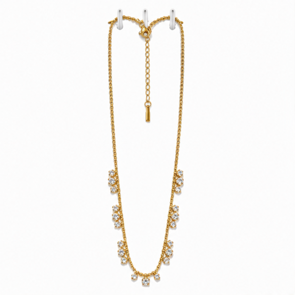 Gold Tone Crystal Accent Layered Necklace