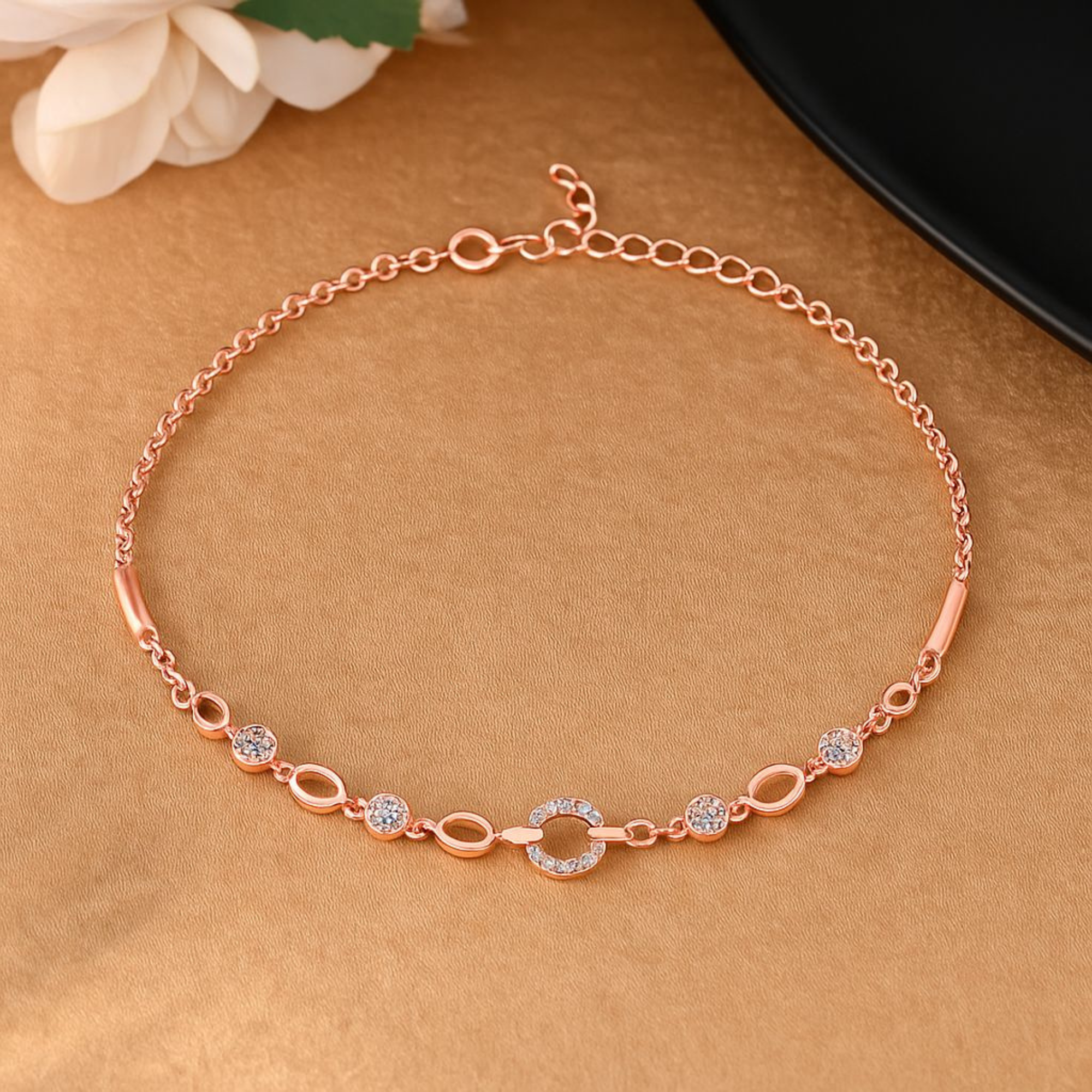Crystal Circle Chain Bracelet