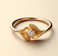 Leaf Solitaire Adjustable Ring