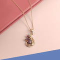 Garnet Floral Pendant Necklace