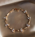 Crystal Leaf Chain Bracelet