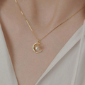 Crescent Moon Pearl  Necklace