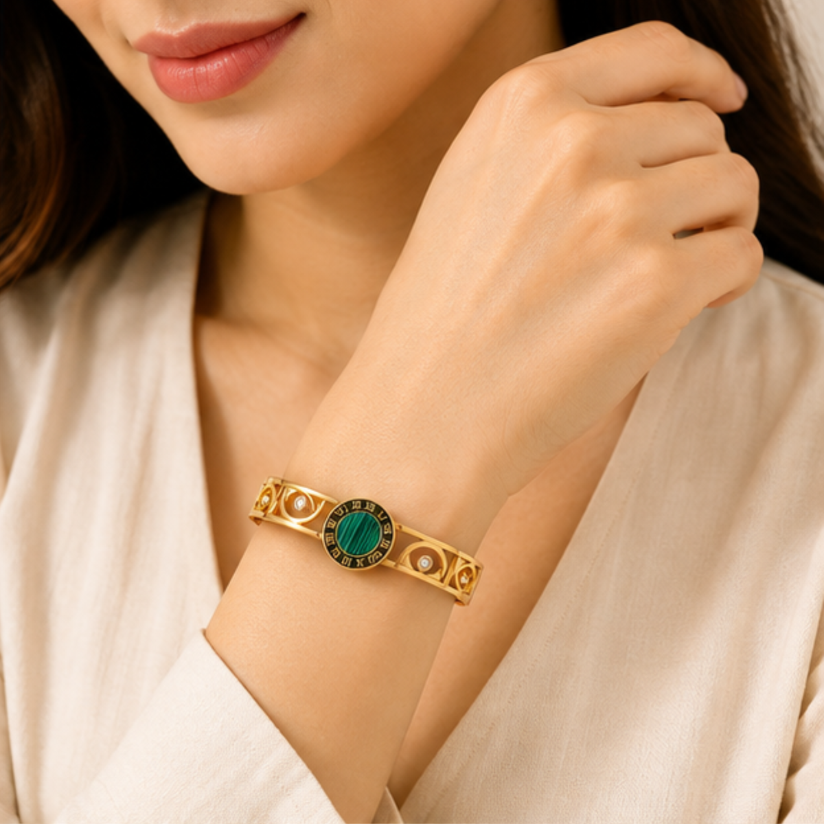 Vintage Roman Numeral Gold Tone Bracelet