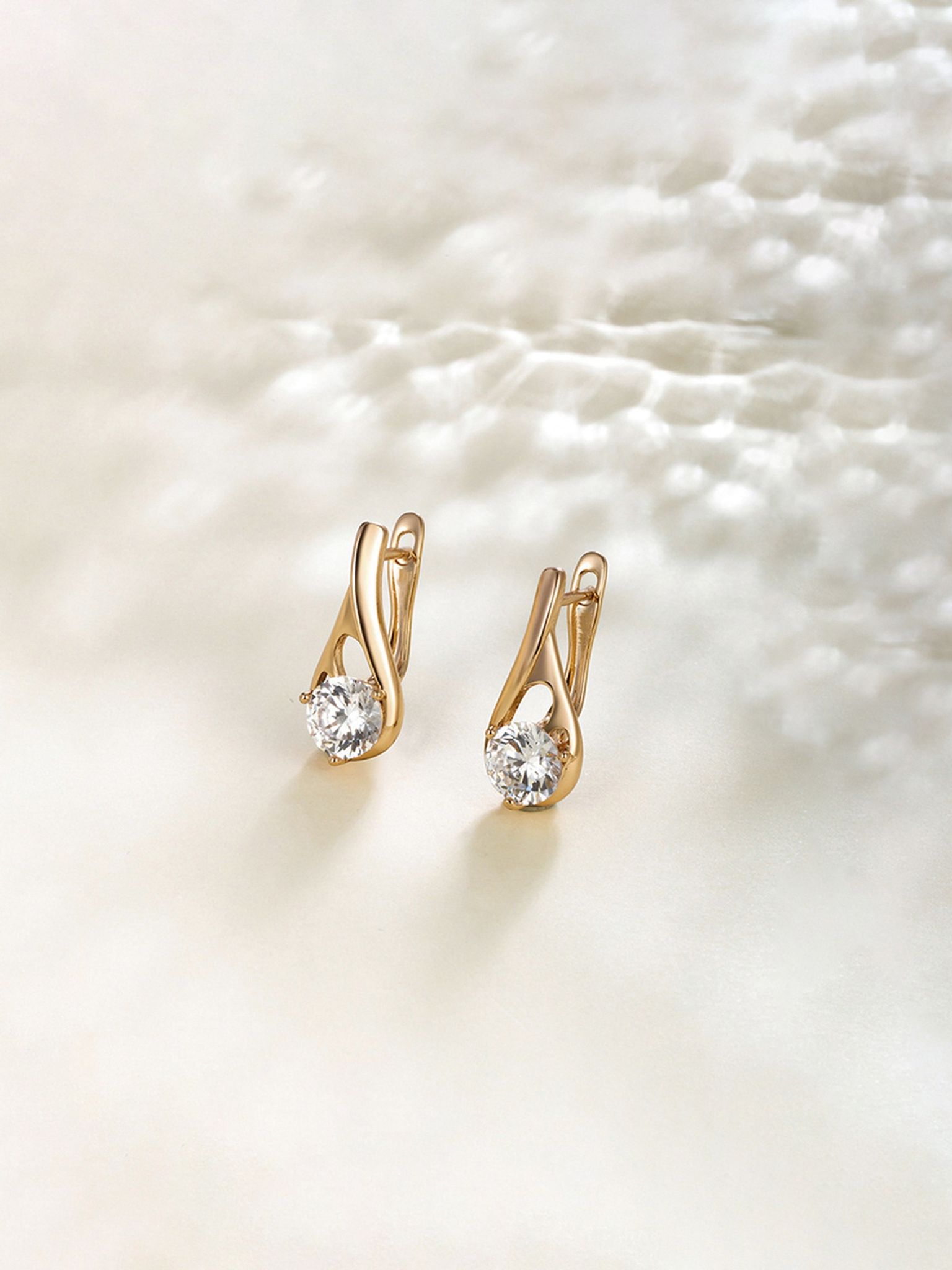 Crystal Huggie Hoop Earrings
