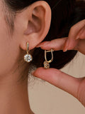 Solitaire Crystal Huggie  Earrings