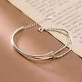 Dual Chain Open Cuff Bracelet