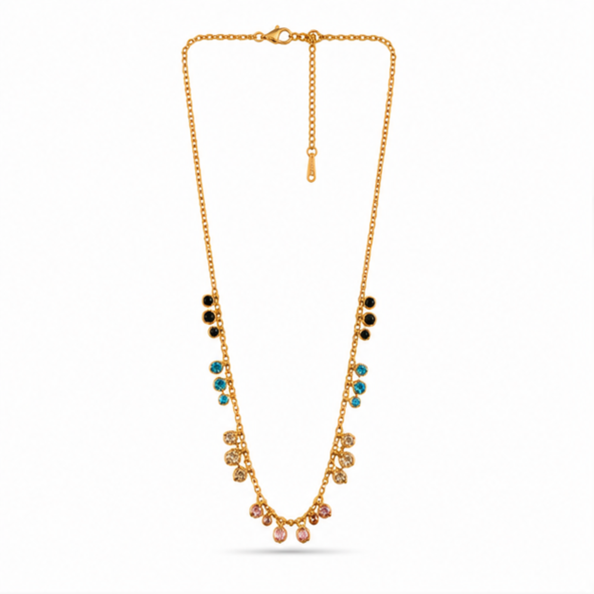 Gold Multicolor Beaded Necklace for Everyday Elegance