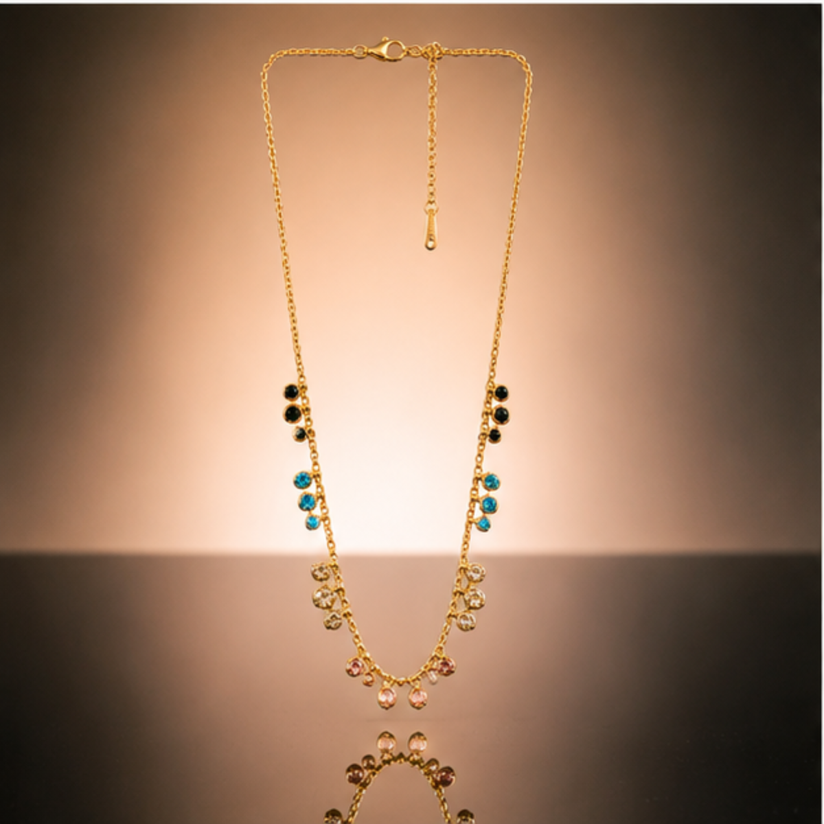Gold Multicolor Beaded Necklace for Everyday Elegance