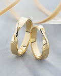 Faceted Couple Band Rings Set