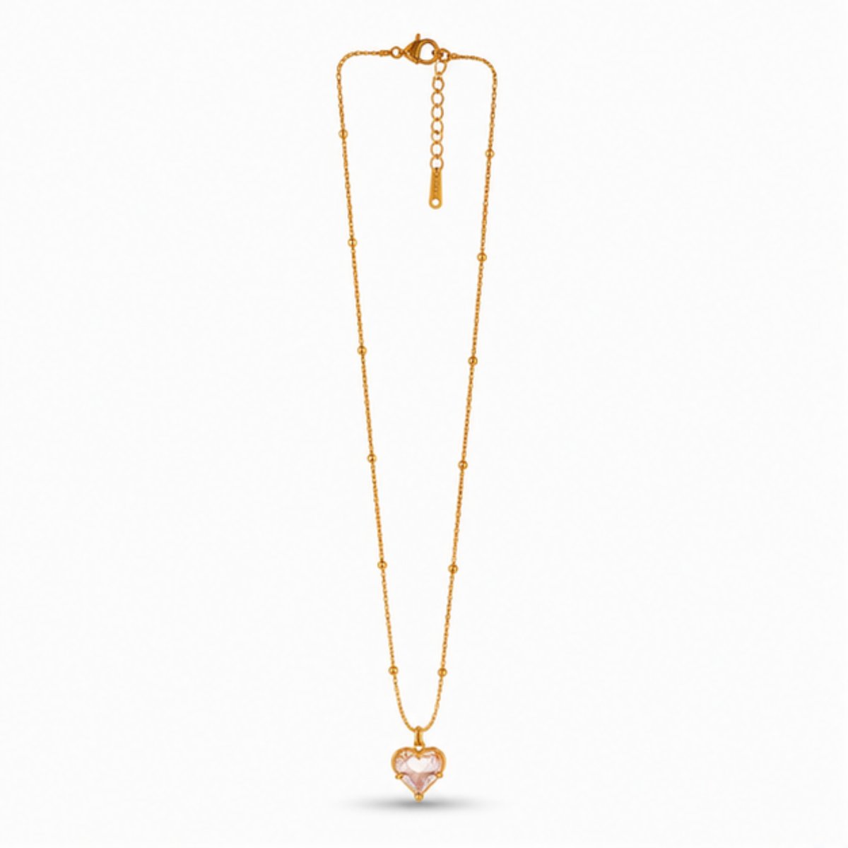 Gold Heart Pendant Long Necklace for Everyday Elegance