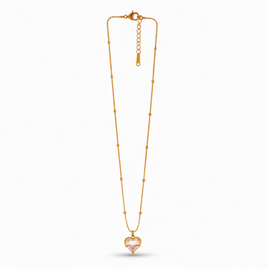 Gold Heart Pendant Long Necklace for Everyday Elegance