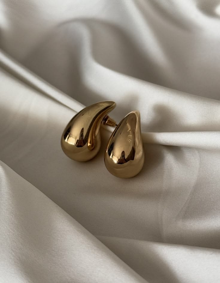 Teardrop Dome Stud Earrings