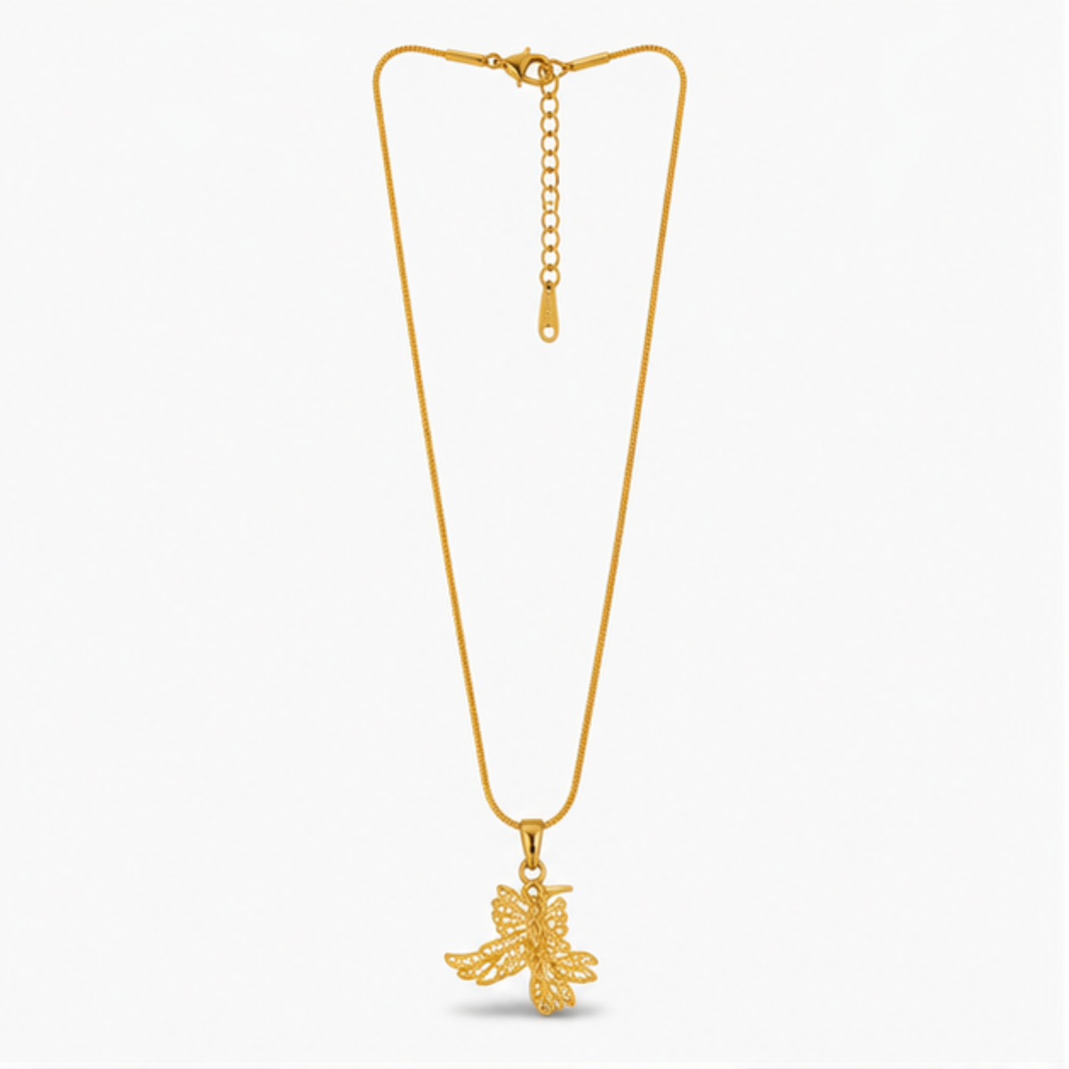 Gold Dragonfly Pendant Long Necklace for Everyday Elegance