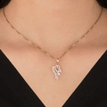 Crystal Leaf Pendant Necklace
