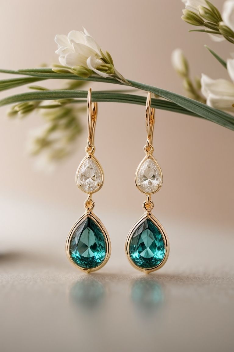 Teardrop Crystal Dangle Earrings