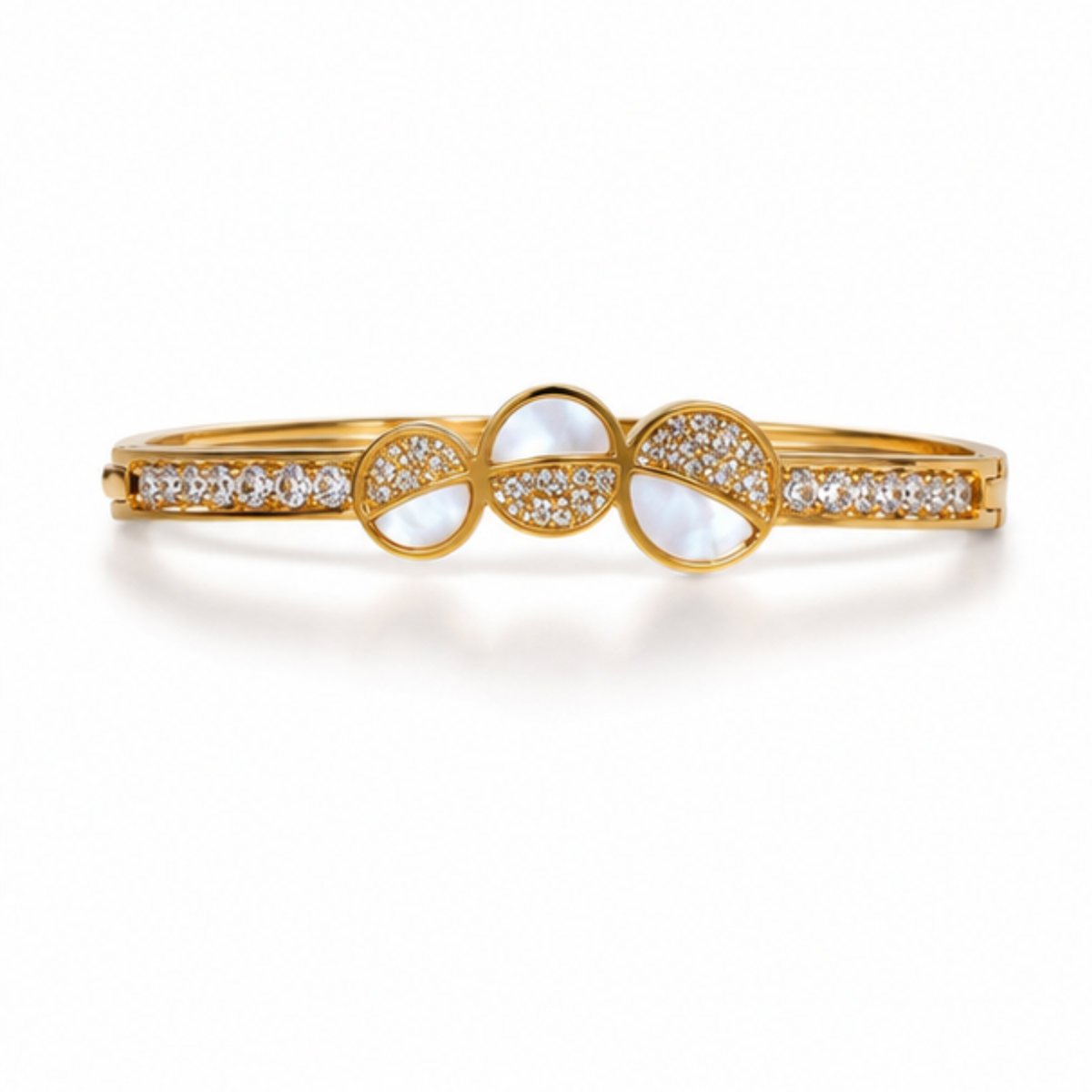 Gold Circle Crystal Bangle Bracelet for Everyday Elegance