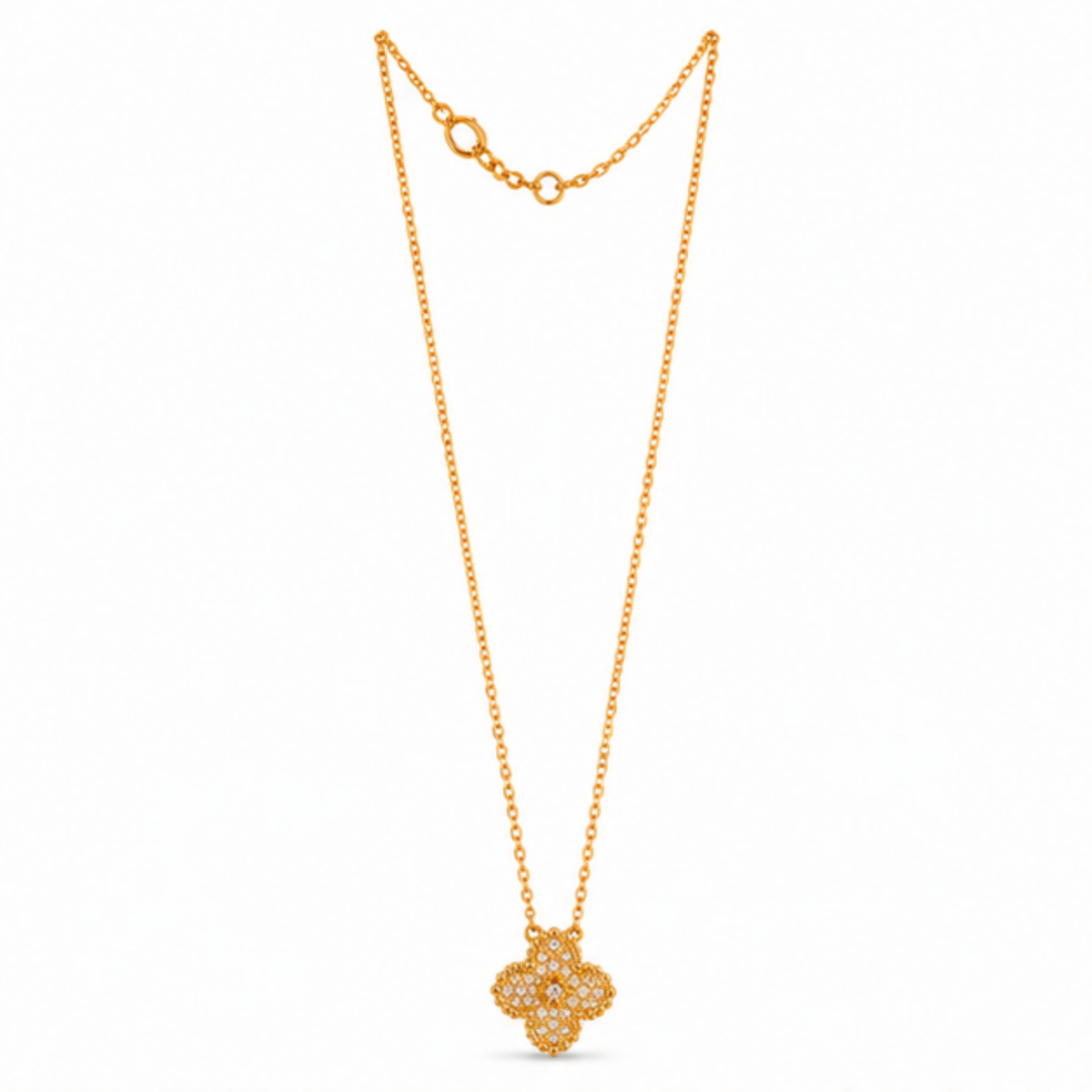 Maelle gold tone floral pendant necklace with a delicate chain for everyday elegance
