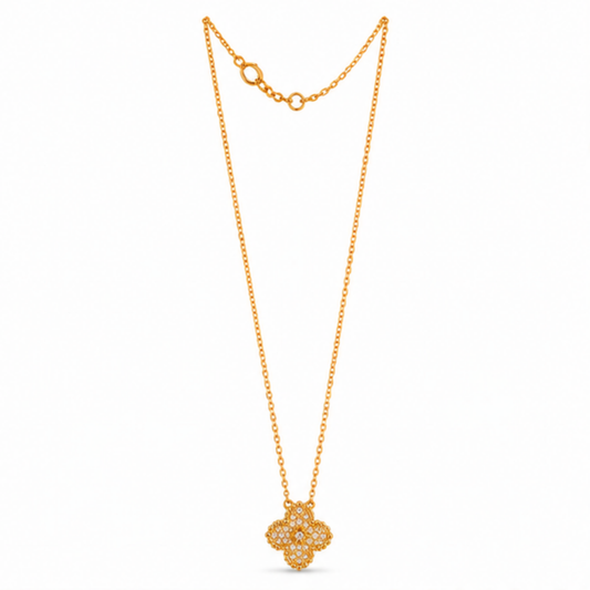 Maelle gold tone floral pendant necklace with a delicate chain for everyday elegance
