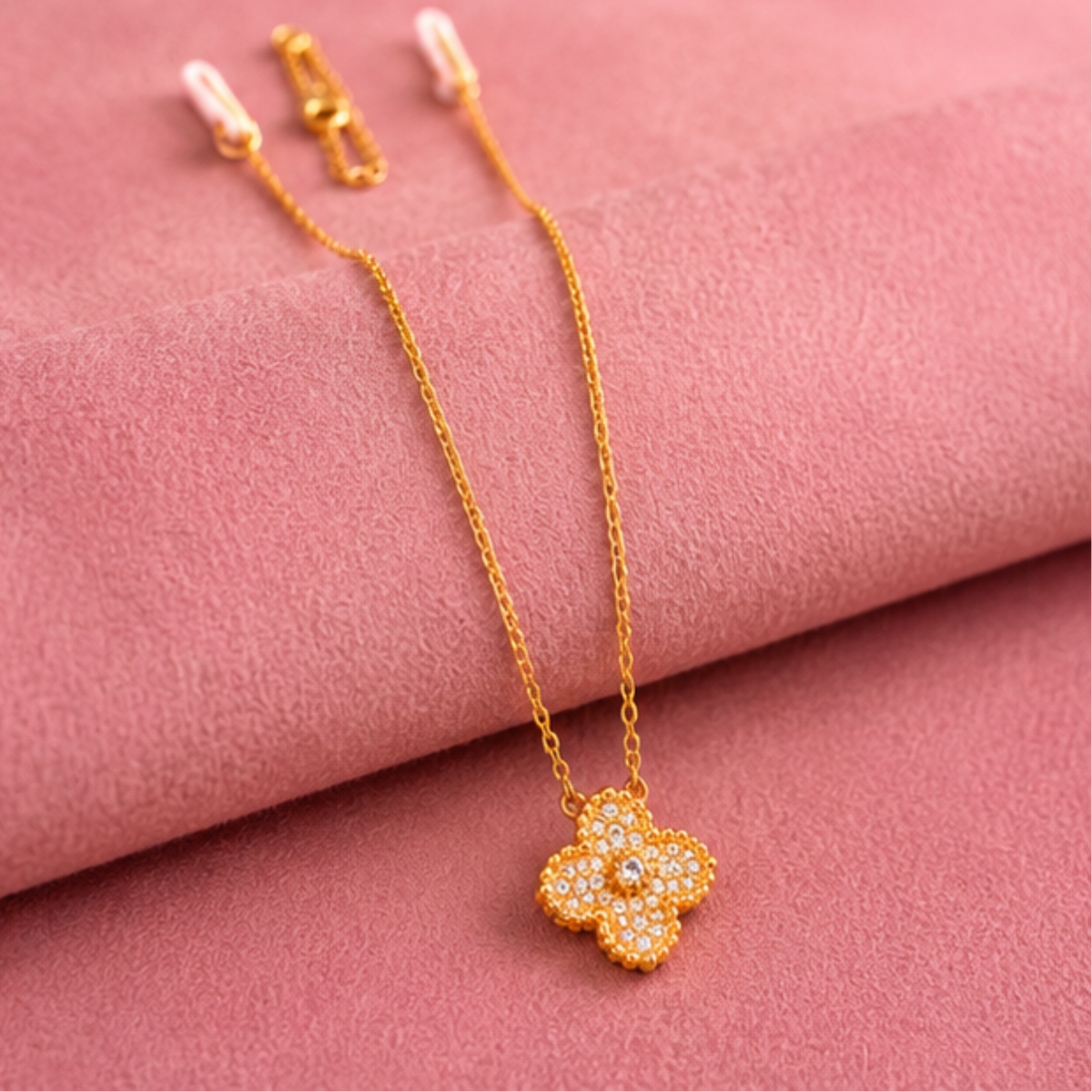 Gold tone botanical floral pendant necklace with a delicate chain for everyday elegance by Maelle