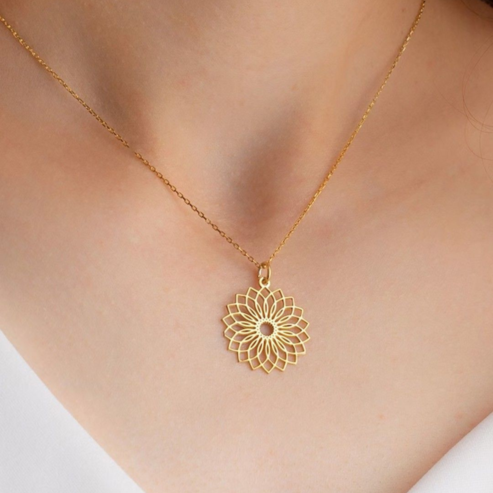 Floral Mandala Pendant Necklace