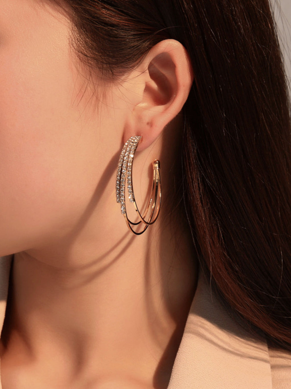 Double Layer Crystal Earrings