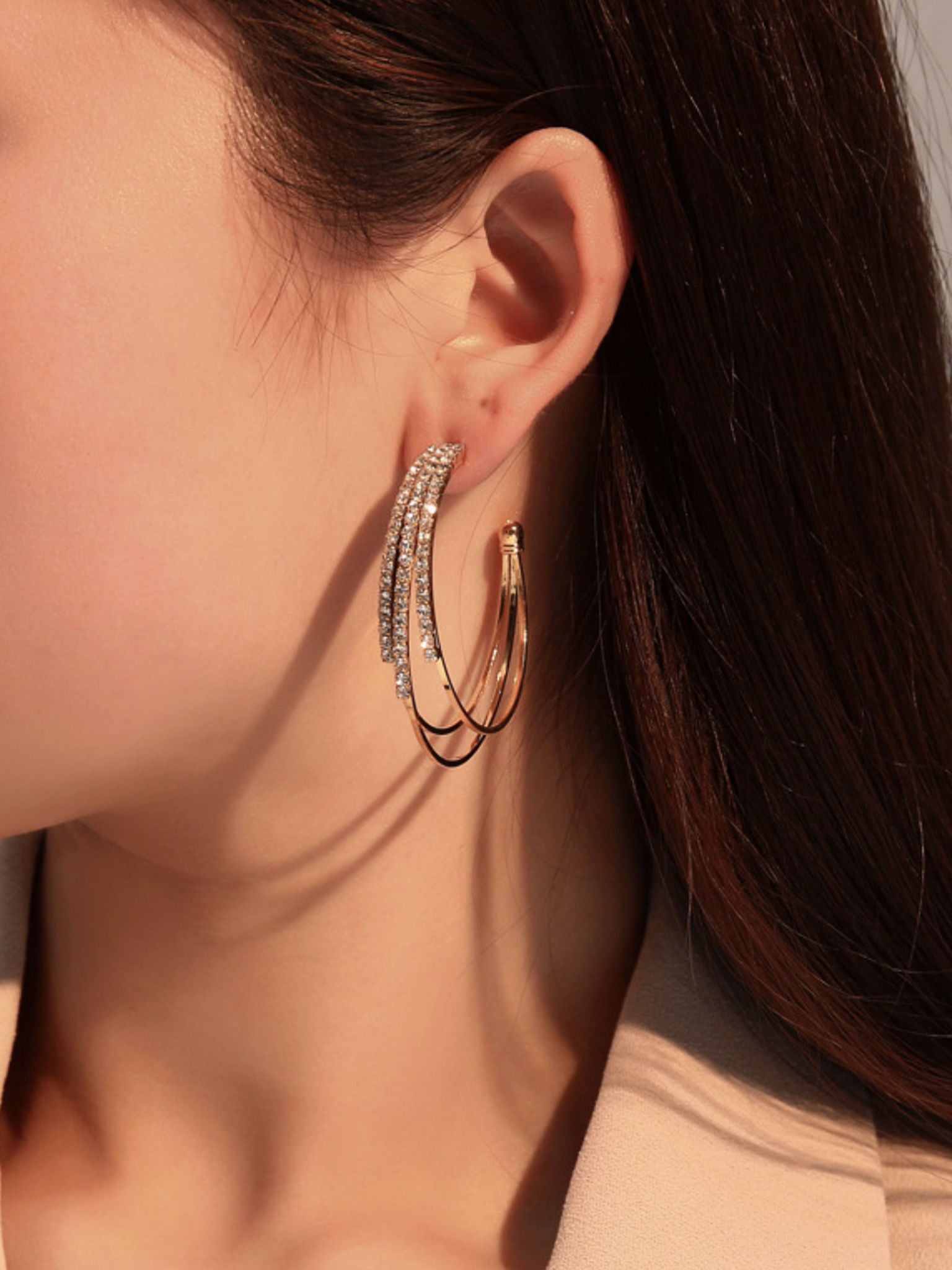 Double Layer Crystal Earrings
