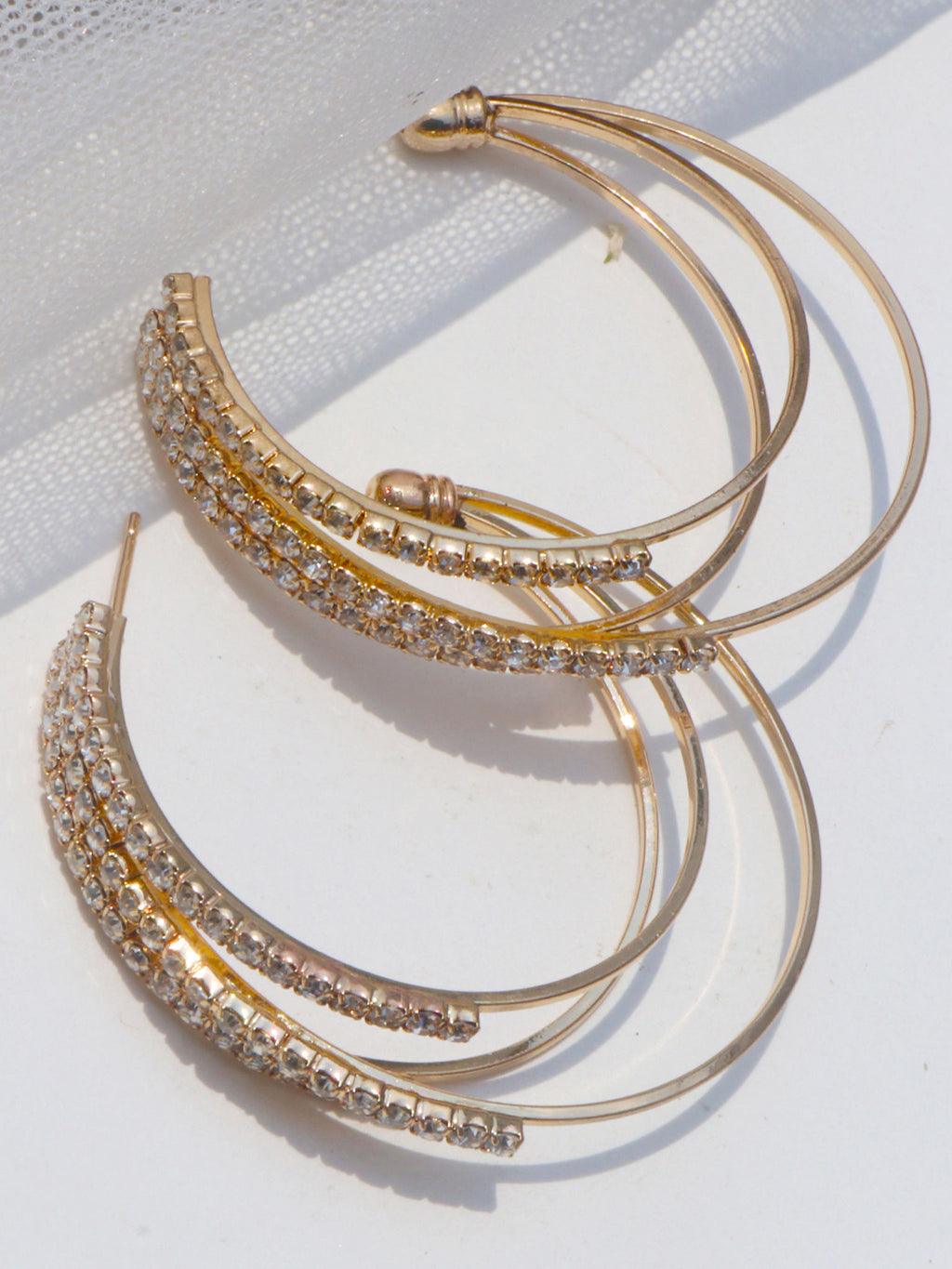 Double Layer Crystal Earrings
