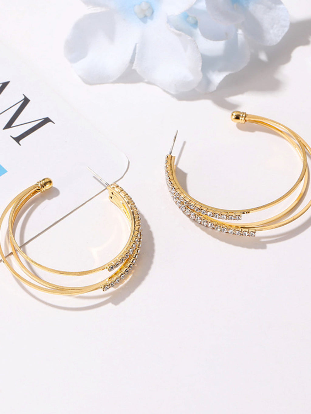 Double Layer Crystal Earrings